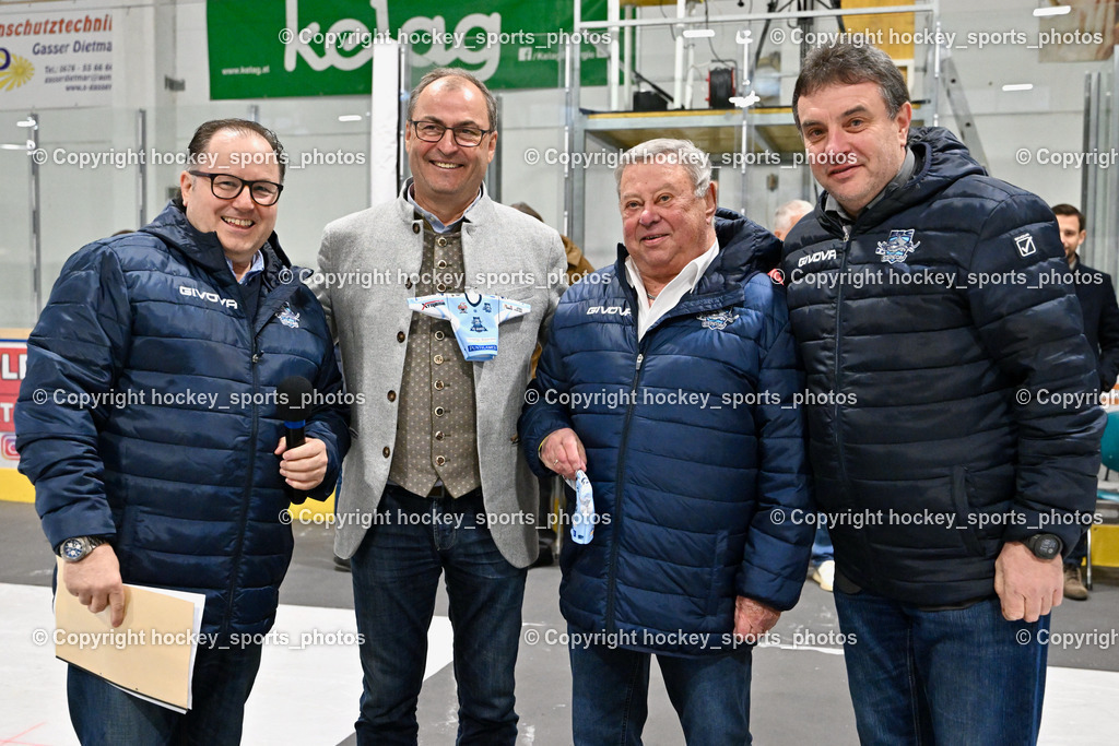 ESC Soccerzone Steindorf 50 Jahr Feier 26.2.2023 | Sportlicher Leiter ESC Steindorf Armin Rac, Bürgermeister Steindorf Georg Kavalar, Obmann ESC Steindorf Hans Tschernutter