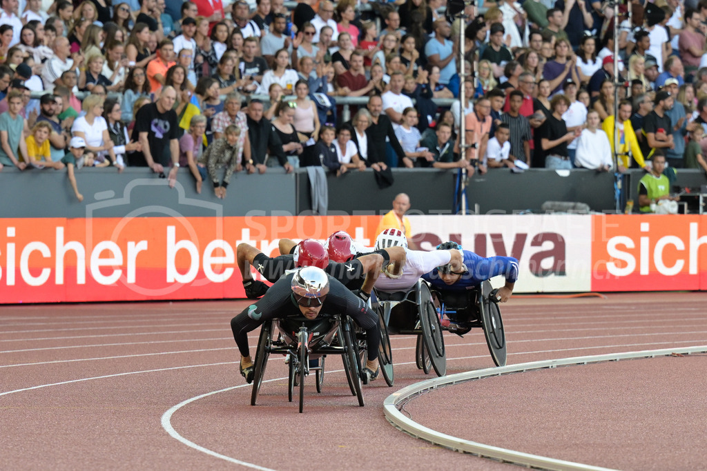 Leichtathletik: Weltklasse Zürich | 08.09.2022, Zürich, Letzigrund, Leichtathletik: Weltklasse Zürich, HUG Marcel (SUI) im 3000m Frauen/Männer Rollstuhl Verfolgungsrennen. - Realisiert mit Pictrs.com