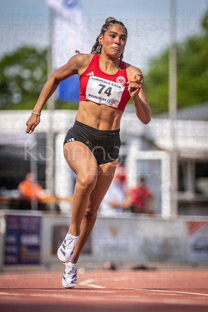 B&amp;S Kurpfalz Gala; Weinheim, 23.05.2026 | WEINHEIM, GERMANY - MAY 24: Samira Heygster (GER/Eintracht Frankfurt e.V.) during the B&amp;S Kurpfalz Gala am 23.05.2026 at the  Sepp-Herberger-Stadium in Weinheim (Baden-Wuerttemberg / Germany).