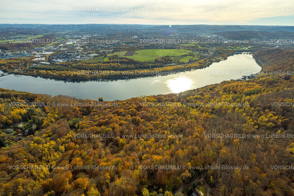 Hagen251100318 | Luftbild, Hengsteysee und herbstliche Bäume, Uhlenbruch Landschaftsschutzgebiet, Boele, Hagen, Ruhrgebiet, Nordrhein-Westfalen, Deutschland