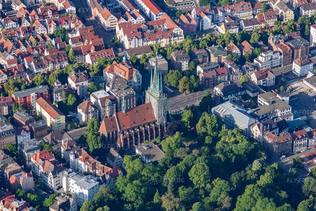 Luftbild: St. Georg Ulm im Ortsteil Mitte in Ulm im Bundesland Baden-Württemberg in Deutschland. Foto: IMG_67234.jpg vom 08.06.2014 durch Werner Riehm/FLY-FOTO.deKATHOLISCHE-KIRCHE-ULM-MITTE-OST.DE/ST-GEORG