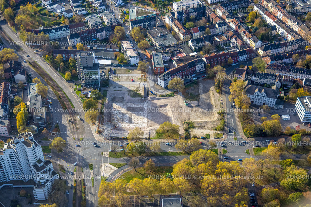 Gelsenkirchen221101884suedlich | Luftbild, Baufläche ehem. Zentralbad, Schalke, Gelsenkirchen, Ruhrgebiet, Nordrhein-Westfalen, Deutschland