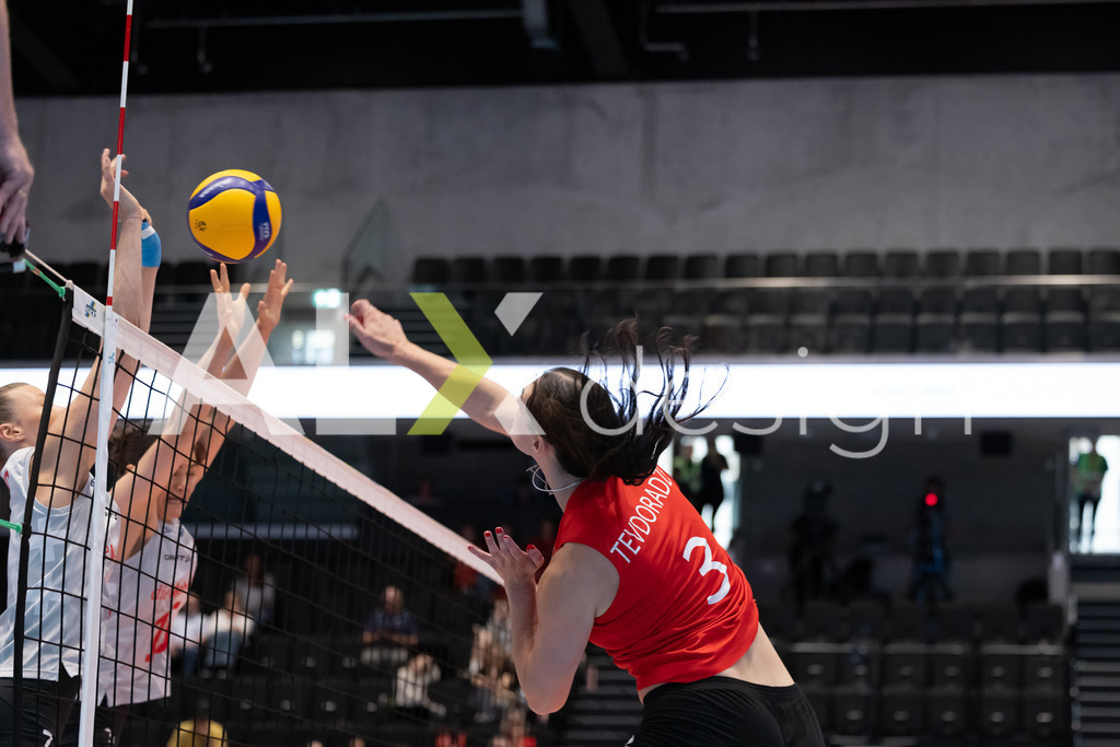 Georgia v Switzerland - CEV European League Women | KRIENS, SWITZERLAND - JUNE 12: ANA TEVDORADZE of Georgia during the CEV European League match between Georgia and Switzerland at Pilatus Arena on June 12, 2026 in Kriens, Switzerland. - Realisiert mit Pictrs.com