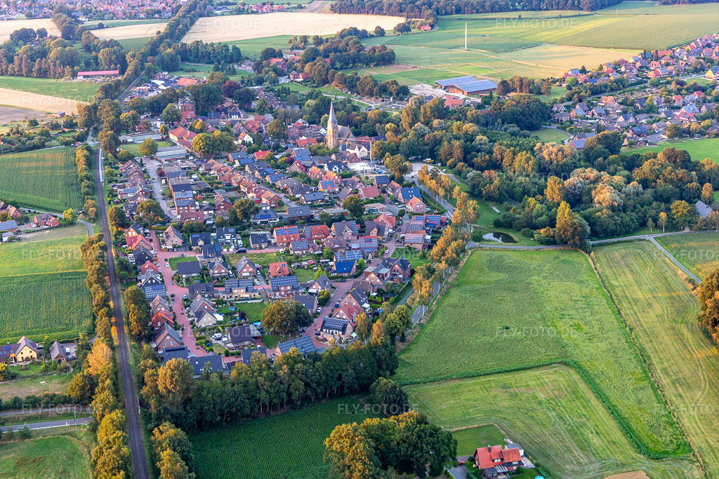 Luftbild: Ortsansicht von Süden im Ortsteil Klein-Reken in Reken im Bundesland Nordrhein-Westfalen in Deutschland. Foto: IMG_008129.jpg vom 13.07.2020 durch Werner Riehm/FLY-FOTO.de