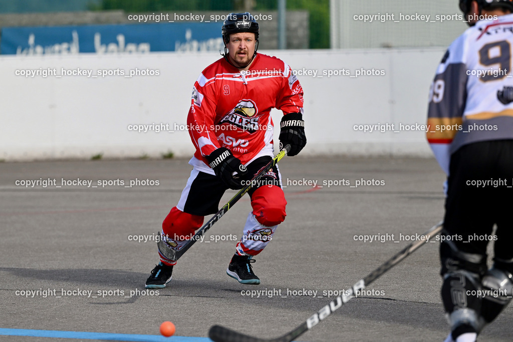 VAS Ballhockey vs. HSC Eagles Poggersdorf | #9 Götzhaber Daniel, VAS Ballhockey vs. HSC Eagles Poggersdorf, VAS Ballhockey vs. HSC Eagles Poggersdorf am 14.07.2024 in Villach (Alpen Arena ), Austria, (Photo by Bernd Stefan)