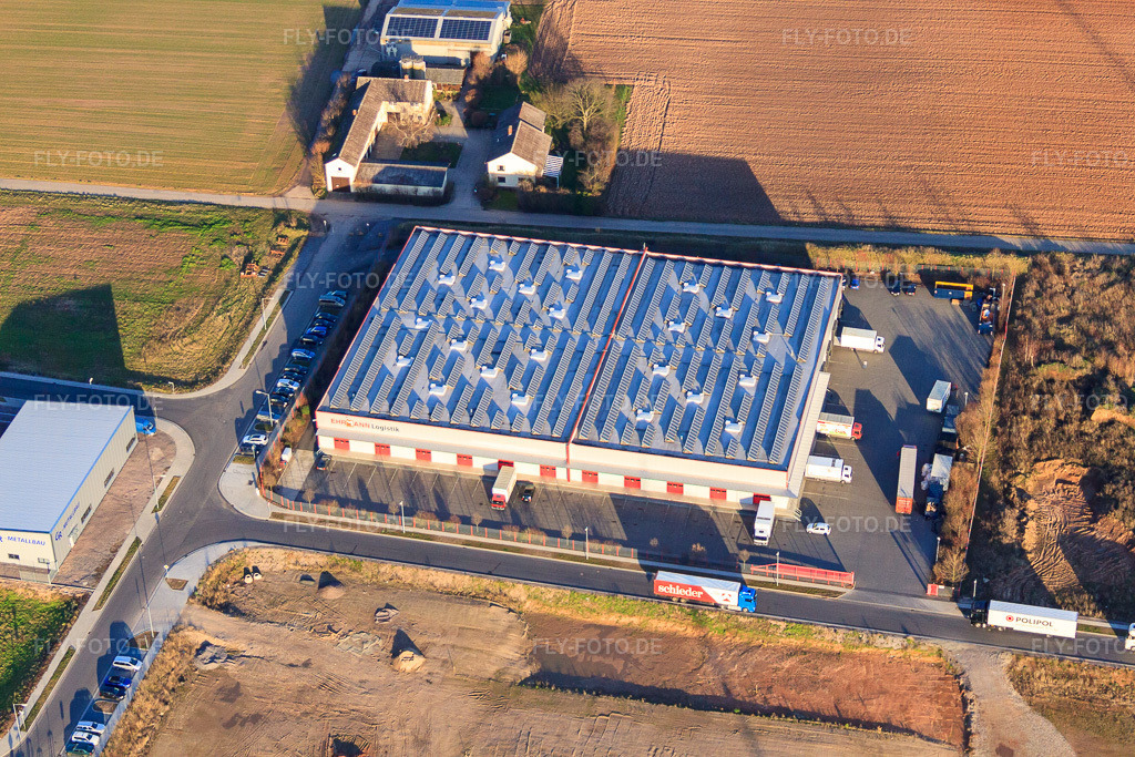 Luftbild: Logistikzentrum Ehrmann Landau im Ortsteil Queichheim in Landau im Bundesland Rheinland-Pfalz in Deutschland. Foto: IMG_62446.jpg vom 24.02.2014 durch Werner Riehm/FLY-FOTO.deFilialfinder - Möbel Ehrmann