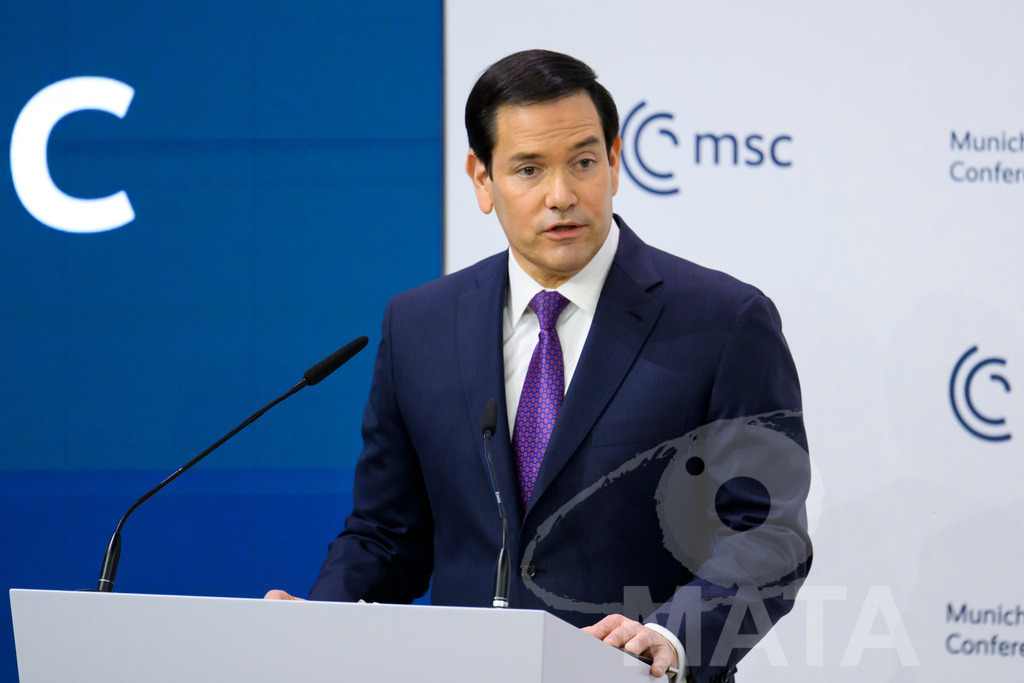 _DWA7500 | Politiker Marco Rubio (REP), Außenminister der Vereinigten Staaten von Amerika, spricht auf der Münchner Sicherheitskonferenz 2026. München, 14.02.2026 Bayern Deutschland - Realisiert mit Pictrs.com