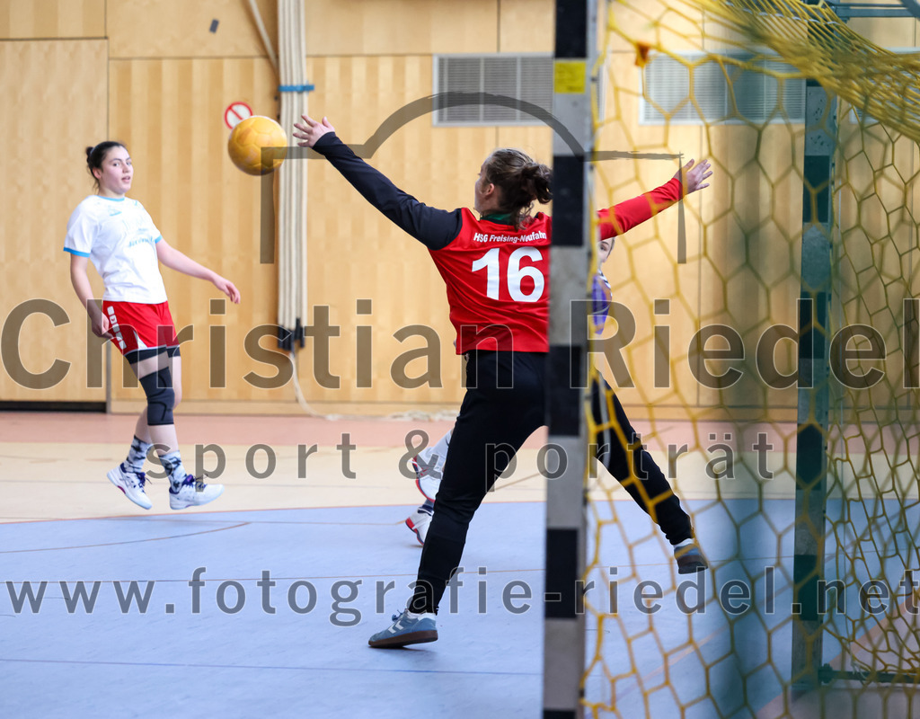 2023-03-18_075_SpVgg_Altenerding_II_gegen_HSG_Freising-Neufahrn_II | Erding, Deutschland, 18.03.2023:
Handball, Bezirksliga Frauen Altbayern 2022 / 2023, 14. Spieltag, SpVgg Altenerding II gegen HSG Freising-Neufahrn II, Endergebnis: 25:27

Eduarta Krasnigi (HSG Freising-Neufahrn, #8), Lena Prem (SpVgg Altenerding, #2), Torfrau Hanna Knecht (HSG Freising-Neufahrn, #16)

Foto: Christian Riedel / fotografie-riedel.net
