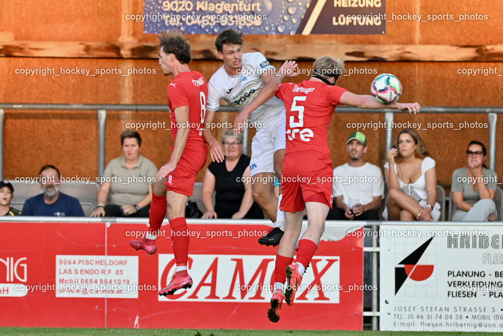 SAK vs. SC St. Veit | #8 Fabian Johann Stornig SC St. Veit, #11 Luka Jerin SAK, #5 Fabian Dörflinger SC St. Veit, SAK vs. SC St. Veit, SAK vs. SC St. Veit am 19.09.2025 in Klagenfurt (Sportpark Welzenegg), Austria, (Photo by Bernd Stefan)
