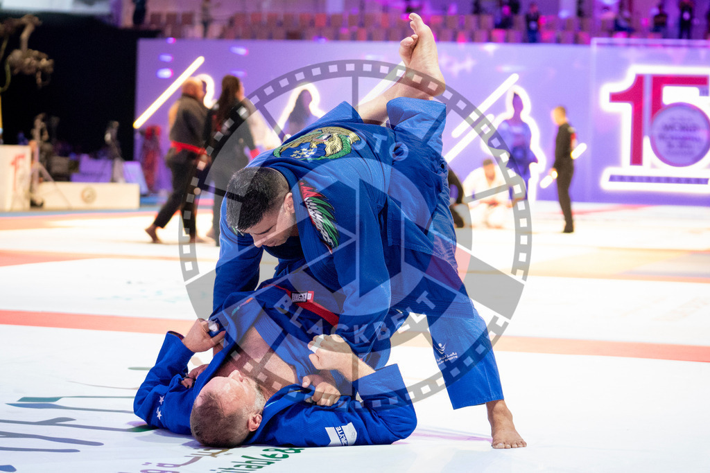 20231107PBB6757 | Fighters compete during the AJP World Master Championship in the Mubadala Arena in Abu Dhabi, Arab United Emirates, on November 7, 2023.