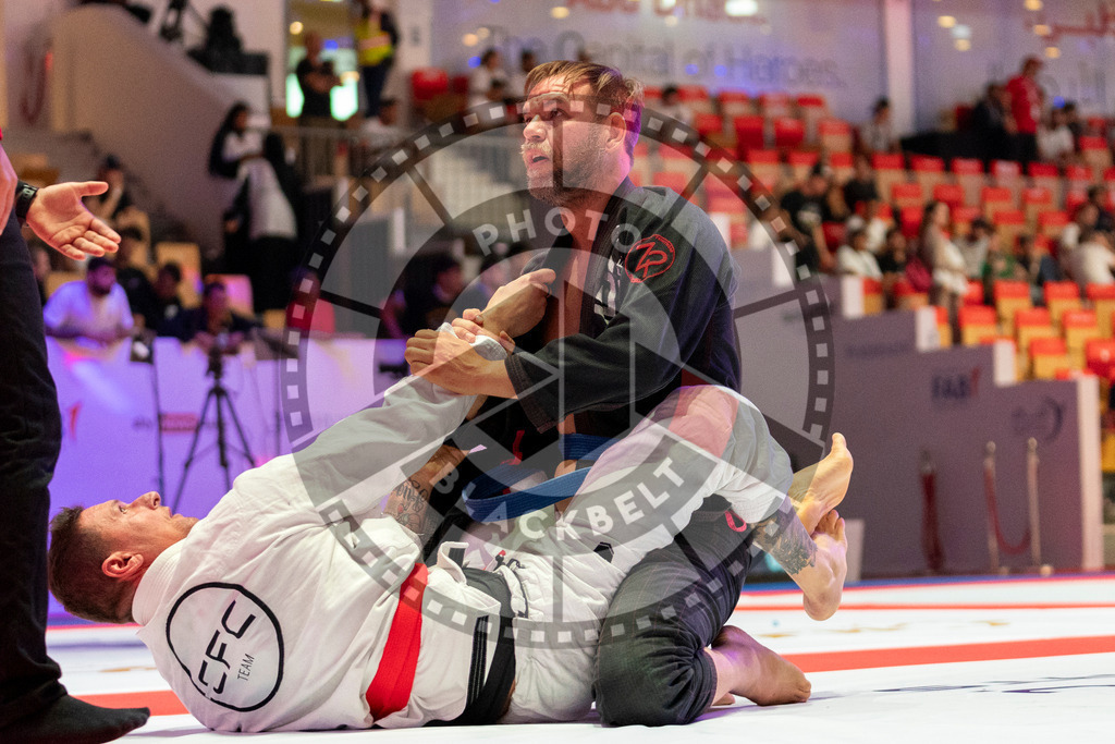 20231106PBB2529 | Fighters compete during the AJP World Master Championship in the Mubadala Arena in Abu Dhabi, Arab United Emirates, on November 6, 2023.
