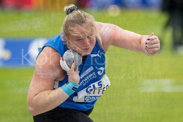 Deutsche Leichtathletik-Meisterschaften; Bochum-Wattenscheid, 26.07.2026 | Julia Ritter (TV Wattenscheid 01), Kugelstossen; Deutsche Leichtathletik-Meisterschaften am 26.07.2026 im Lorheide-Stadion, Bochum-Wattenscheid (Nordrhein-Westfalen).