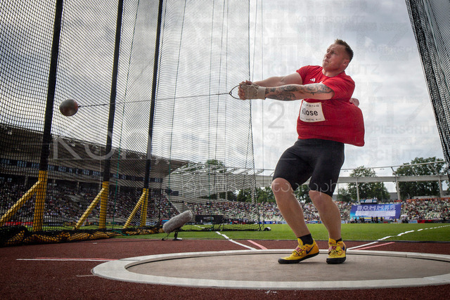 Golden Oval; Dresden, 31.05.2026 | DRESDEN , GERMANY - MAY 31:  Soeren Klose (GER / Germany) competes in the hammer throw during the Golden Oval Continental Tour Silver meeting on May 31, 2026 at Heinz-Steyer-Stadion in Dresden, Saxony, Germany.