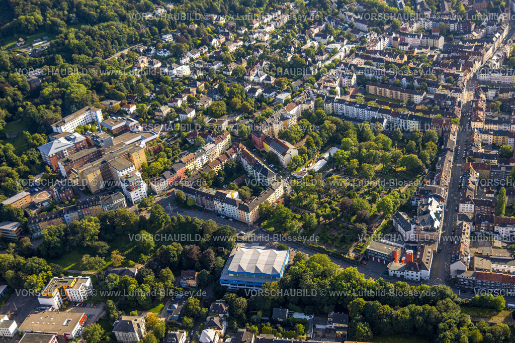 Hagen230903223 | Luftbild, Allgemeines Krankenhaus Hagen, Buscheyfriedhof, Wehringhausen, Hagen, Ruhrgebiet, Nordrhein-Westfalen, Deutschland