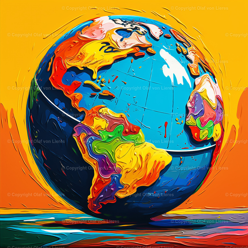 die Welt ist bunt | bunte Erdkugel