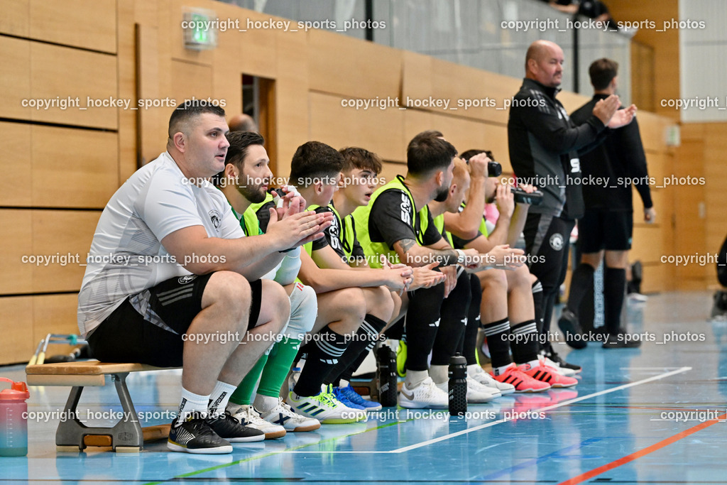 Carinthia Flamengo Futsal Club vs. FC Ljuti Krajisnici | Spielerbank FC Ljuti Krajisnici, Carinthia Flamengo Futsal Club vs. FC Ljuti Krajisnici, Carinthia Flamengo Fusal Club vs. FC Ljuti Krajisnici am 12.10.2025 in Klagenfurt (Ballspielhalle Viktring), Austria, (Photo by Bernd Stefan)