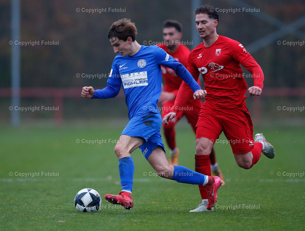 A_LUI_08112025_07 | SPORT FUSSBALL LT1 OOE LIGA ASKOE OEDT 1B-UNION ST.MARTIN/MUEHLKREIS 08.11.2025 IM BILD: MICHAEL LEONHARTSBERGER (OEDT1B) UND DOMINIK LANZERDORFER (ST.MARTIN)FOTO:FOTLUI
