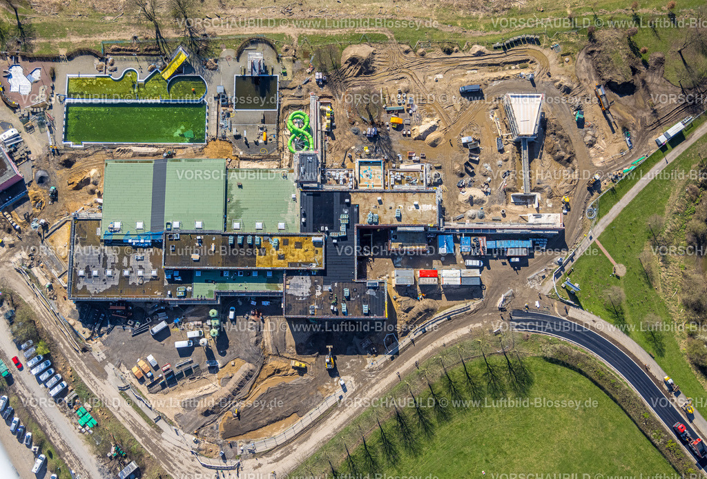 Wesel240311159 | Luftbild, Allwetterbad Rheinbad Baustelle Kombibad, Wesel, Nordrhein-Westfalen, Deutschland