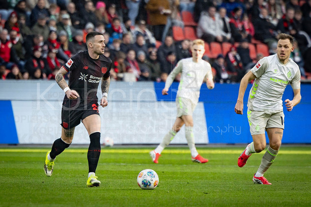 German Bundesliga, Bayer 04 Leverkusen vs. SV Werder Bremen, 24.01.2026 | LEVERKUSEN, GERMANY - JANUARY 24: Lucas Vazquez (Bayer 04 Leverkusen, 21) during the German Bundesliga match on gameday 19 between Bayer 04 Leverkusen vs. SV Werder Bremen at BayArena on January 24, 2026 in Leverkusen, Germany. DFL REGULATIONS PROHIBIT ANY USE OF PHOTOGRAPHS AS IMAGE SEQUENCES AND/OR QUASI-VIDEO.