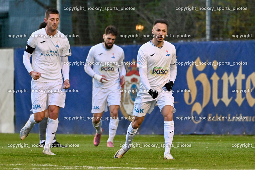 SAK vs. ASKÖ Köttmannsdorf | Jubel SAK, #22 Leo Ejup SAK, #9 Sinan Samardzic SAK, #24 Jovan Koprivica SAK, SAK vs. ASKÖ Köttmannsdorf, SAK vs. ASKÖ Köttmannsdorf am 02.04.2026 in Klagenfurt (Sportpark Welzenegg), Austria, (Photo by Bernd Stefan)