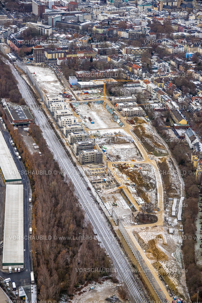 Dortmund221201562 | Luftbild, Baustelle Kronprinzenviertel für Neubau von Wohnungen, Kaiserbrunnen, Am Wasserturm Südbahnhof, Westfalendamm, Dortmund, Ruhrgebiet, Nordrhein-Westfalen, Deutschland