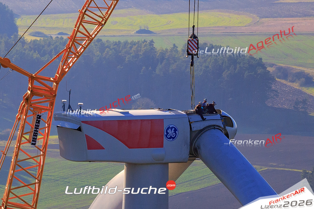 Luftbild von Windrad_reparatur Kasendorf - Luftaufnahme wurde 2017 von https://frankenair.de mittels Flugzeug (keine Drohne) erstellt - die Geschenkidee