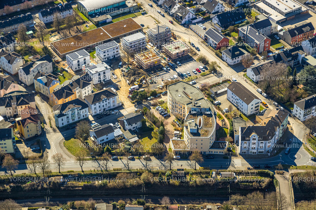 Wetter250303501 | Luftbild, Baustelle mit Neubau Wohnhäuser an der Steinstraße, Seniorenresidenz Wetter Dr. med. Lührmann & Partner Residenzen für Senioren GmbH, oben Kita Kindergarten Tausendfüßler, Wetter, Ruhrgebiet, Nordrhein-Westfalen, Deutschland