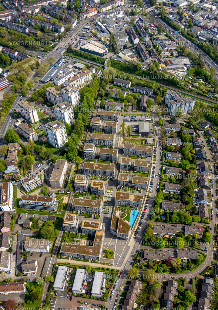 Essen240400908 | Luftbild, Neubau Wohnsiedlung Parc Dunant, Mehrfamilienhäuser und Hochhäuser Henri-Dunant-Straße, Rüttenscheid, Essen, Ruhrgebiet, Nordrhein-Westfalen, Deutschland