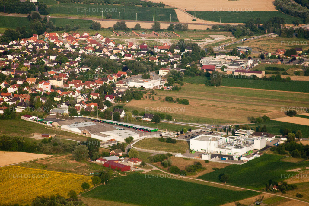 Aerial view: View of the town in Forstfeld in the state Bas-Rhin, France.Photo: IMG_30596.jpg taken on 07/09/2010 by Werner Riehm/FLY-FOTO.comResolution of the original: 4752 x 3168 px