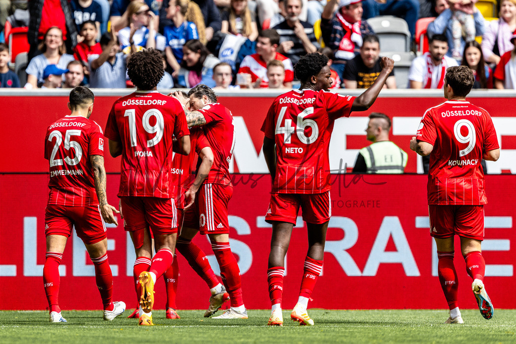 Fortuna Düsseldorf vs. Karlsruher SC | Düsseldorf, 30.04.2023: 2. Bundesliga, 30. Spieltag, Fortuna Düsseldorf gegen Karlsruher SC in der Merkur Arena in Düsseldorf. Foto: sportfotografie.ms | Markus Paletta - Realisiert mit Pictrs.com