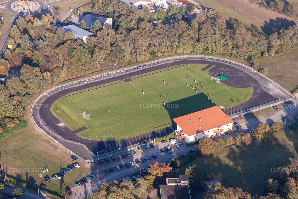 Aerial view: TC Louterbourg in the district Neulauterburg in Lauterbourg in the state Bas-Rhin, France.Photo: IMG_46020.jpg taken on 10/23/2011 by Werner Riehm/FLY-FOTO.comResolution of the original: 4752 x 3168 px