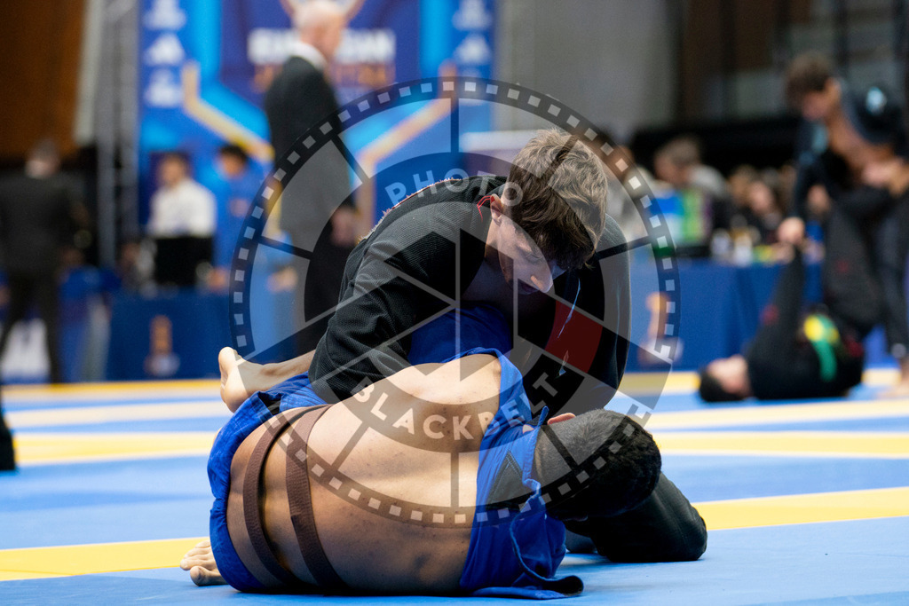 20240124PBB00323 | Fighters compete during the second day of the IBJJF European Championship in Paris, France, on January 24, 2024.