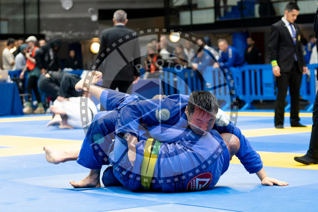 20240124PBB03792 | Fighters compete during the second day of the IBJJF European Championship in Paris, France, on January 24, 2024.