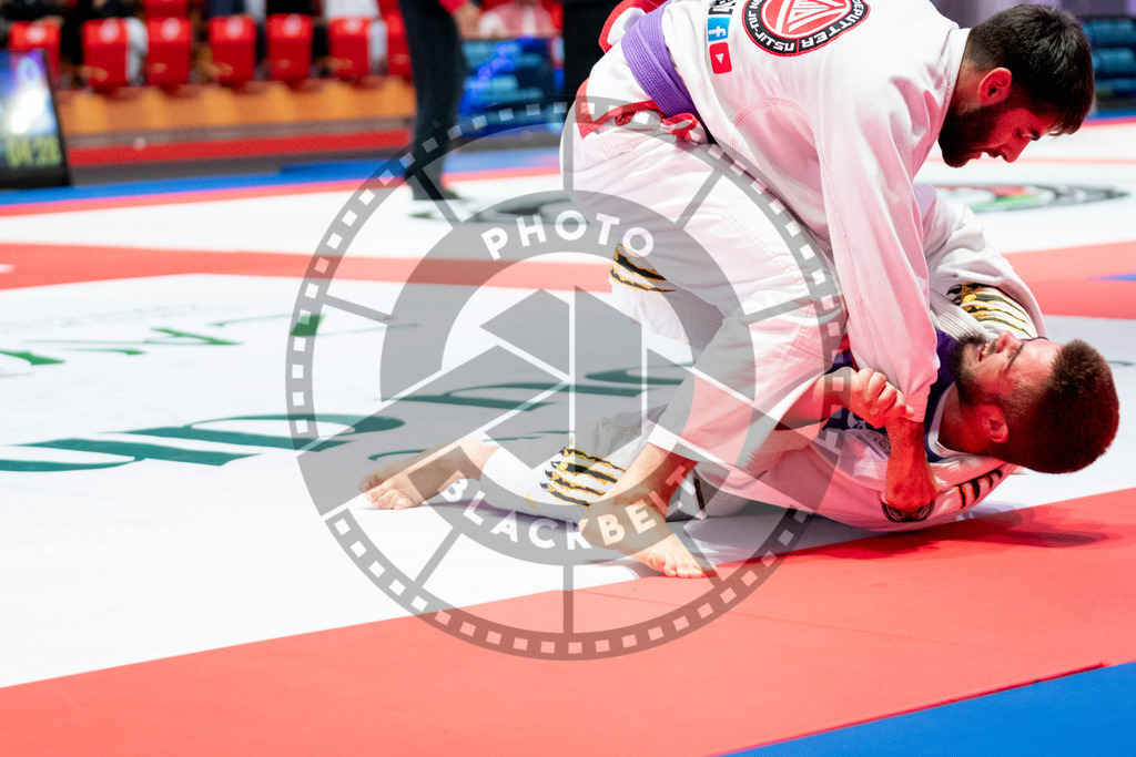 20231109PBB6216 | Fighters compete during the AJP World Professional Championship in the Mubadala Arena in Abu Dhabi, Arab United Emirates, on November 9, 2023.