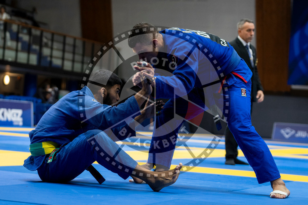 20240122PBB6805 | Fighters compete during the second day of the IBJJF European Championship in Paris, France, on January 22, 2024.