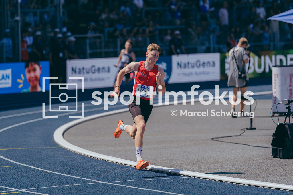 Deutsche Meisterschaften der Frauen und Männer 2026 | Tim Schulz, LG Region Karlsruhe, U20 4x400-Meter-Staffel, Deutsche Meisterschaften der Frauen und Männer 2026, Lohrheidestadion Bochum-Wattenscheid, 25.07.2026. Foto: Marcel Schwering / sportimfokus - Realisiert mit Pictrs.com