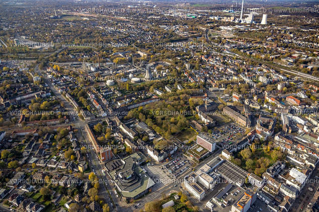 Herne221101216oestlich | Luftbild, Ortsansicht City, Holsterhauser Straße, Kulturzentrum, Rathaus, Chemiewerk Ineos Herne, im Hintergrund STEAG Heizkraftwerk Herne, Herne-Mitte, Herne, Ruhrgebiet, Nordrhein-Westfalen, Deutschland