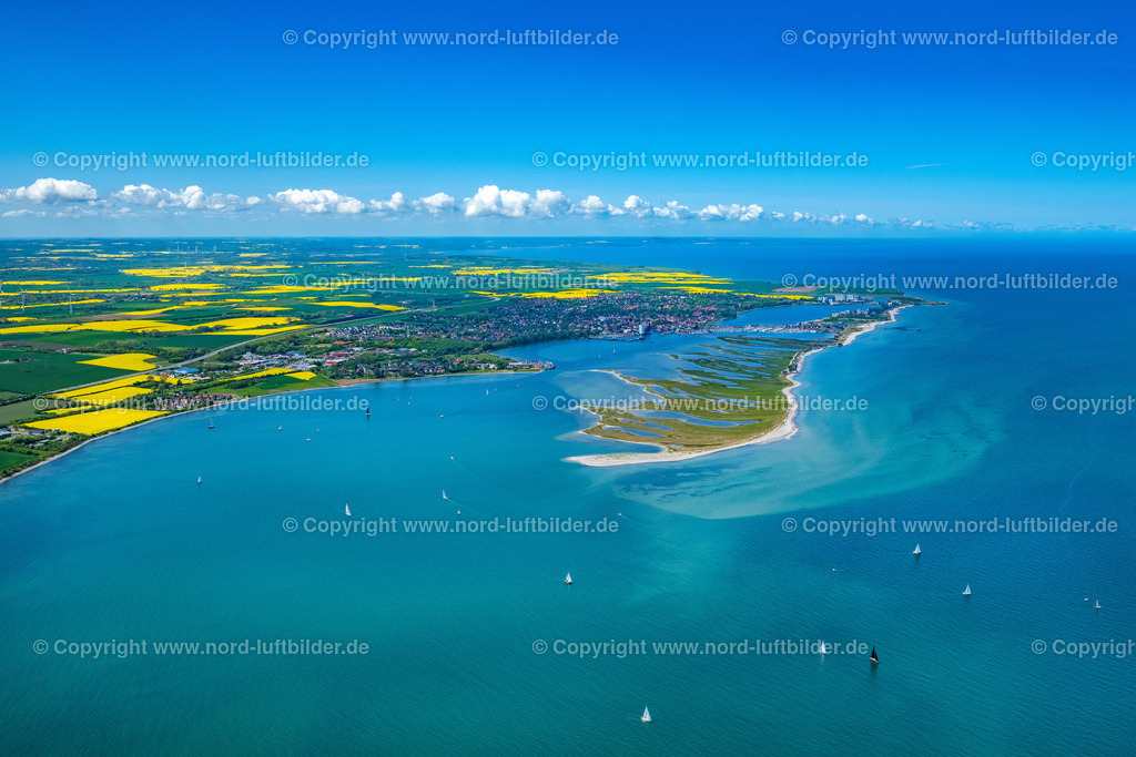 Heiligenhafen_ELS_5073150522 | HEILIGENHAFEN 15.05.2022 Küstenbereich mit sandiger Strand- und Gras- Landschaft der Halbinsel Graswarder-Heilgenhafen mit einigen Einfamilienhäusern in Großenbrode im Bundesland Schleswig-Holstein. // Coastal area of the peninsula Graswarder-Heilgenhafen with a few single- family houses at the beach in Grossenbrode in the state Schleswig-Holstein. Foto: Martin Elsen