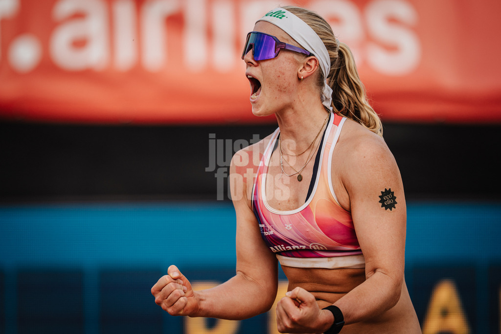 Beachvolleyball | Frauen | Allianz German Beach Tour 2025 | Tourstop München | 05.07.2025 | Anna Behlen jubelt