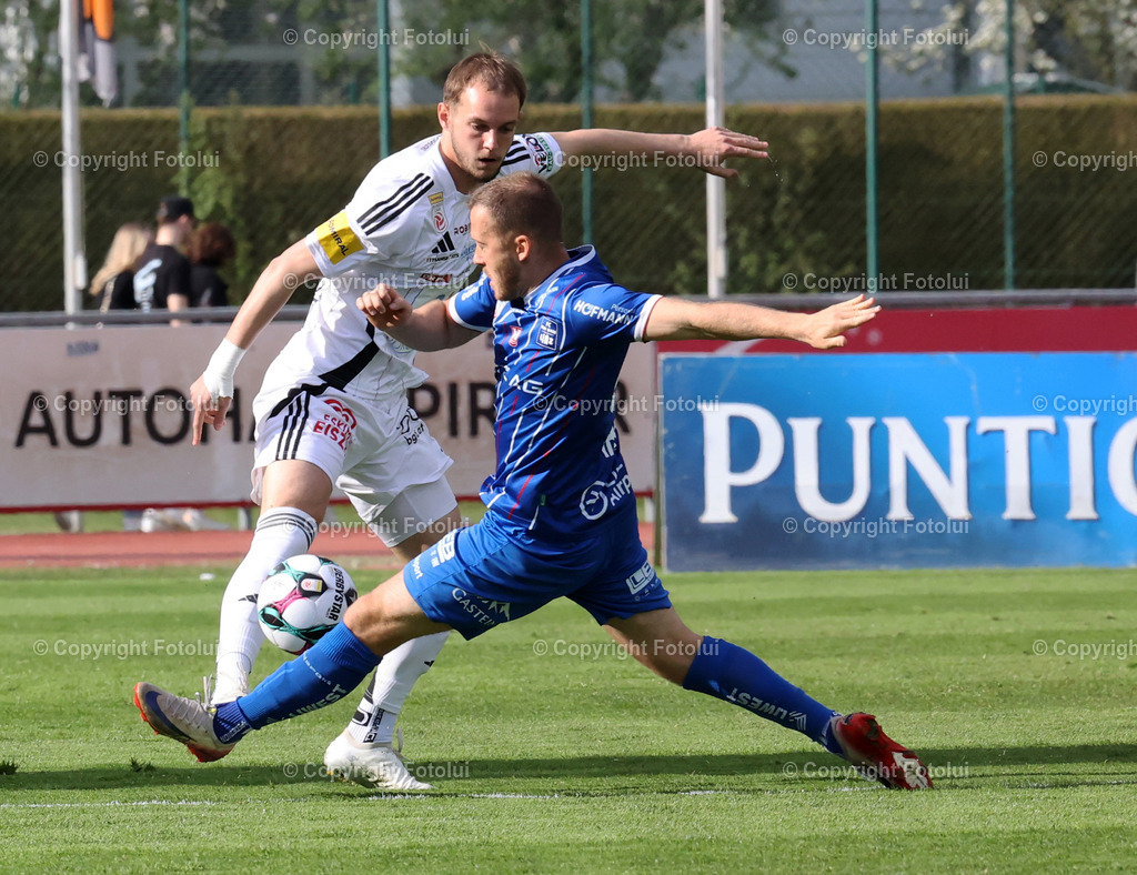 A_LUI_18042026____02 | ADMIRAL BUNDESLIGA RZ PELLETS WAC-BLAU WEISS LINZ 18.04.2026 IM BILD : ANGELO GATTERMAYER (WAC) UND SIMON PIRKL (BLAU WEISS) FOTO:FOTOLUI/MW