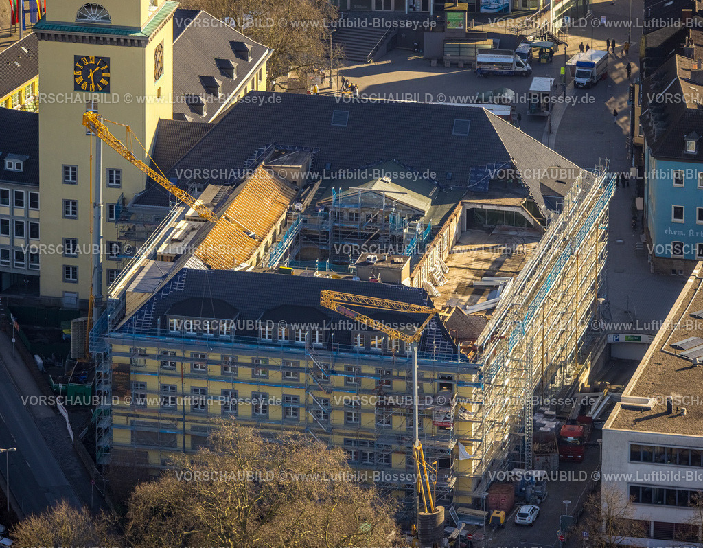 Witten240102932 | Luftbild, Rathaus Witten Sanierung mit Baustelle Dachausbau und Fassadenrenovierung, Witten, Ruhrgebiet, Nordrhein-Westfalen, Deutschland