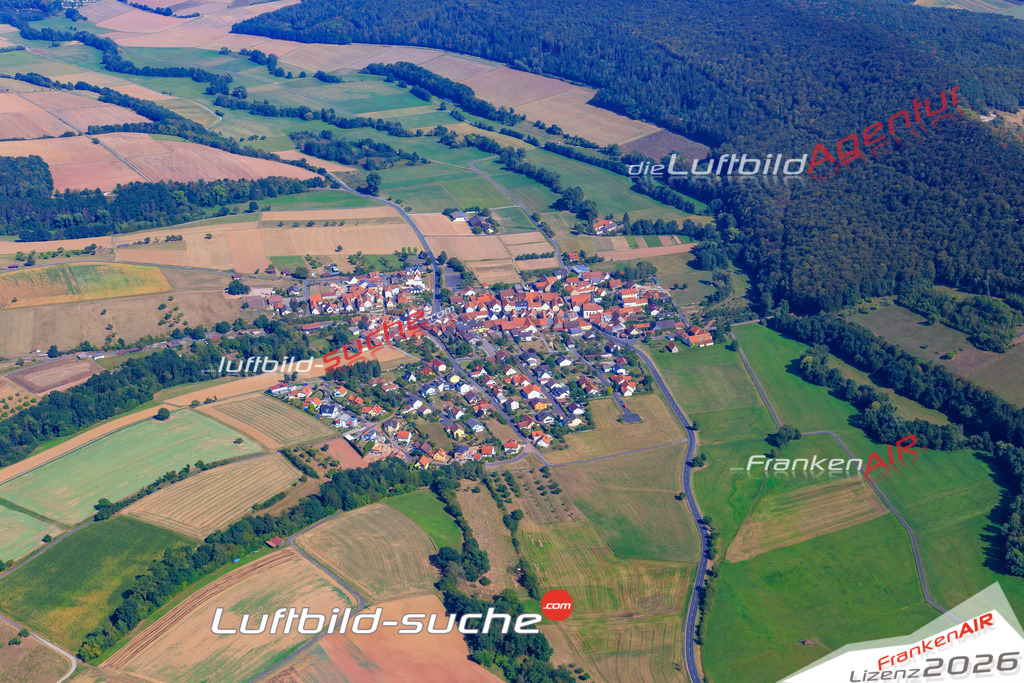 Die Luftaufnahme Obererthal - Hammelburg wurde vom UL-Flugzeug (keine Drohne) aus fotografiert.Hohe Druck- Auflösung-die Geschenkidee!