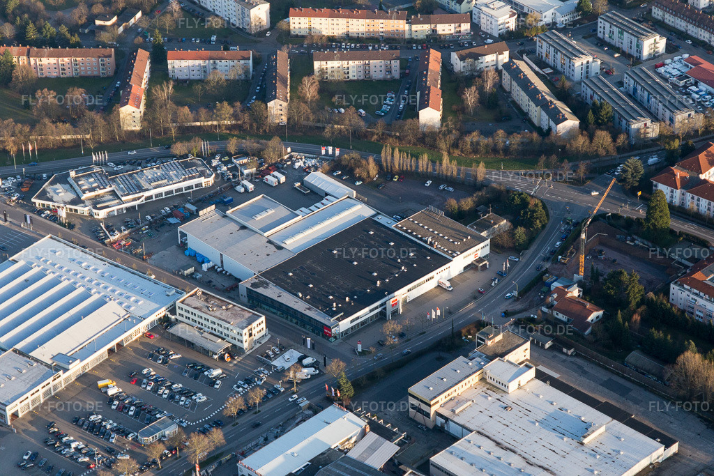 Luftbild: Industriegebiet Nord in Landau in der Pfalz im Bundesland Rheinland-Pfalz in Deutschland. Foto: IMG_097405.jpg vom 10.03.2017 durch Werner Riehm/FLY-FOTO.de