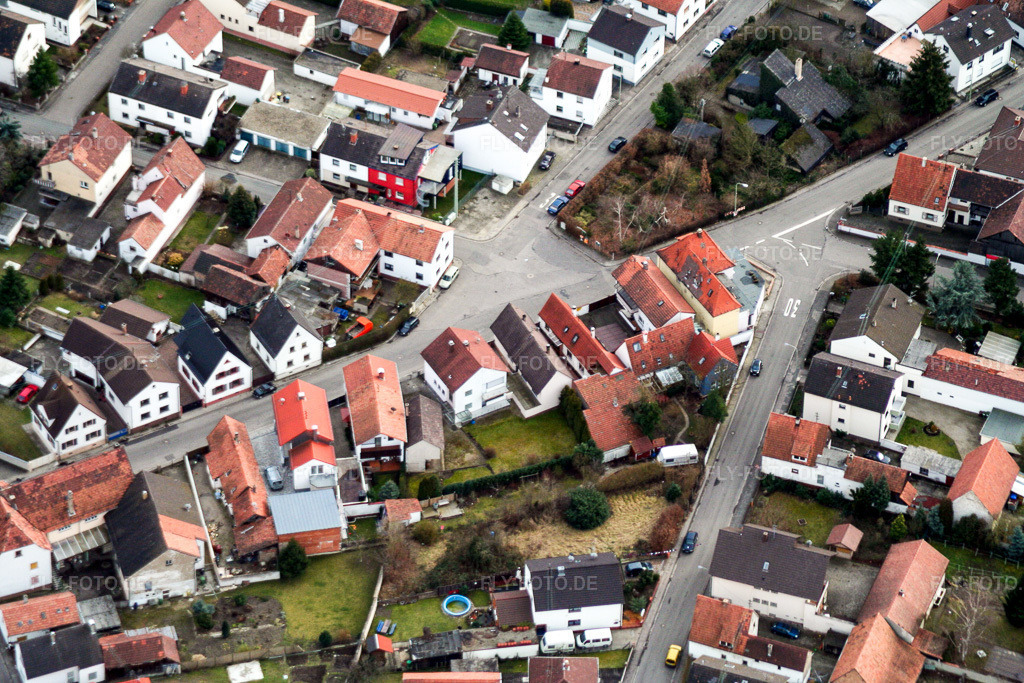 Luftbild: Am Stadtrand, Raiffeisenstr in Hagenbach im Bundesland Rheinland-Pfalz in Deutschland. Foto: IMG_1103.jpg vom 19.02.2006 durch Werner Riehm/FLY-FOTO.de