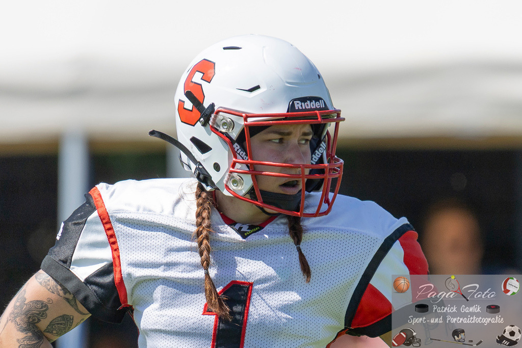 GFLW 1: German Football League Women 1: Rodgau Pioneers Ladies - Stuttgart Scorpions Sisters, 07.06.2026 | Celina Elise Port (Stuttgart Scorpions Sisters #1) ,Freisteller, Portrait / Porträt, Rodgau Pioneers Ladies - Stuttgart Scorpions Sisters, Rodgau, Maingau-Energie-Stadion "Am Weichsee", 7.6.2026 - Realisiert mit Pictrs.com