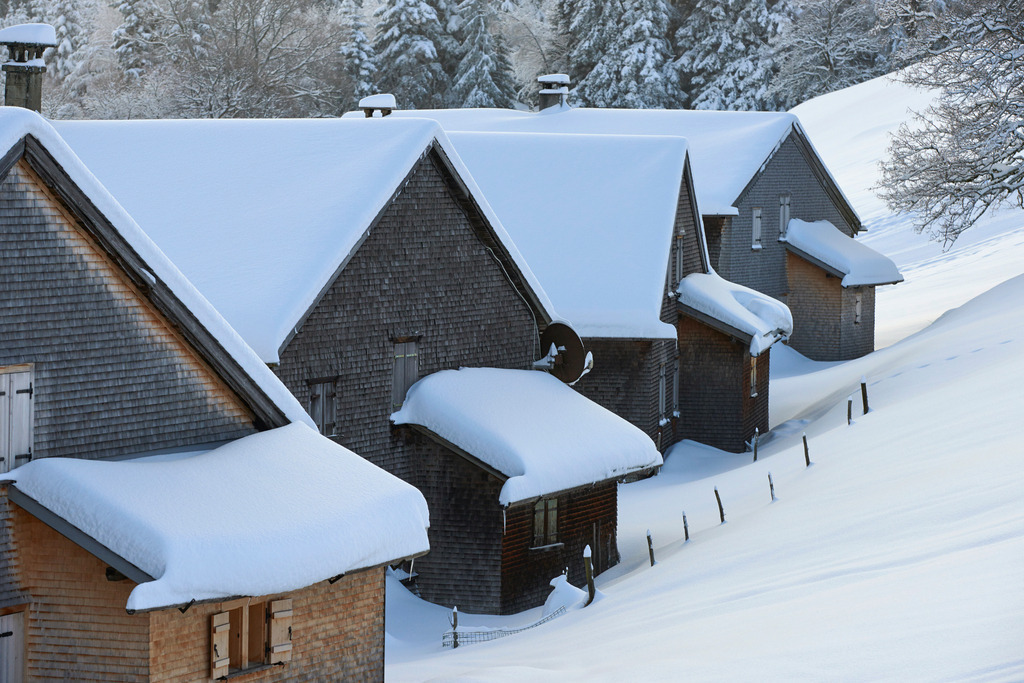 Vorsaeß Huetten im Winter | Dornbirn, Austria - January 17, 2015: Vorsaeß Huetten im Winter. - Realisiert mit Pictrs.com