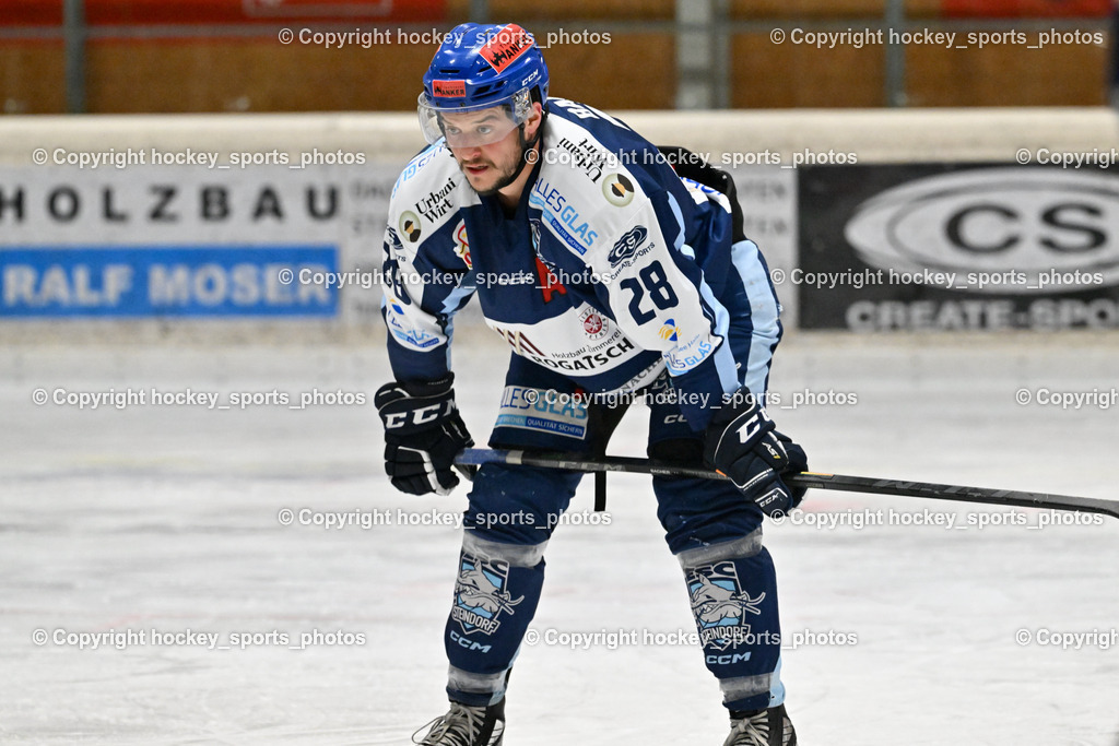 EC Hornets Spittal vs. ESC Steindorf 23.2.2024 | #28 Bacher Stefan ESC Steindorf, EC Hornets Spittal vs. ESC Steindorf 23.2.2024, EC Hornets Spittal vs. ESC Steindorf 23.2.2024 am 23.02.2024 in Spittal an der Drau (Eissportzentrum Spittal), Austria, (Photo by Bernd Stefan)