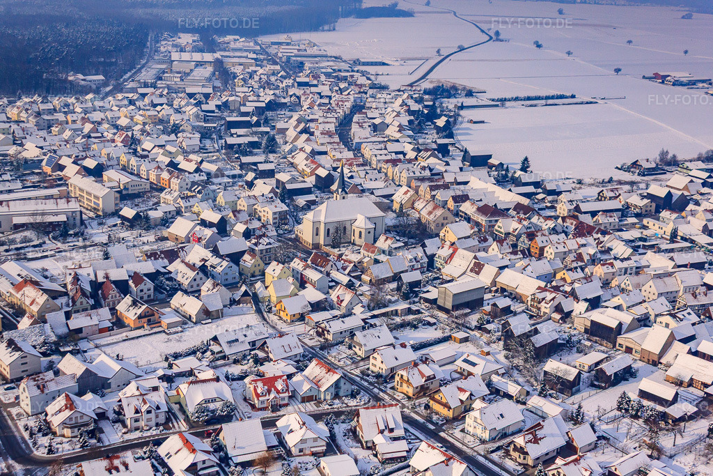 Luftbild: Im Horst im Winter bei Schnee in Hatzenbühl im Bundesland Rheinland-Pfalz in Deutschland. Foto: IMG_24069.jpg vom 27.01.2010 durch Werner Riehm/FLY-FOTO.de