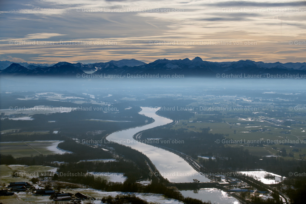 3900144 | Inn nördl. Rosenheim mit Blick zu den Alpen