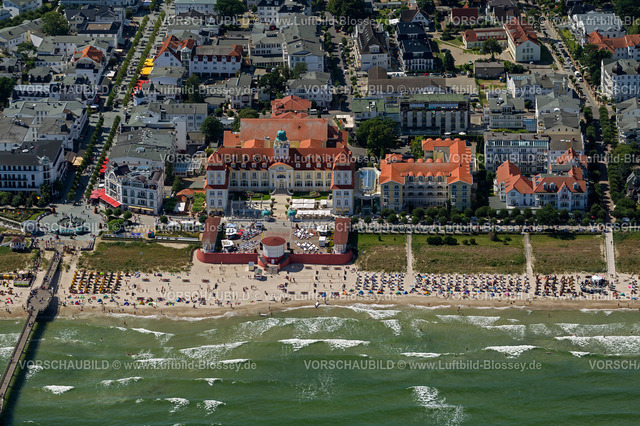 Ruegen12083316Binz | Luftbild, Strand von Binz mit Kurhaus Binz,  Binz, Insel Rügen, Mecklenburg-Vorpommern, Deutschland, Europa